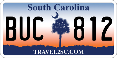 SC license plate BUC812