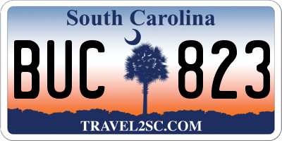 SC license plate BUC823