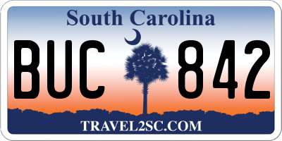 SC license plate BUC842