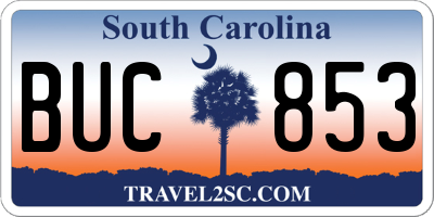 SC license plate BUC853