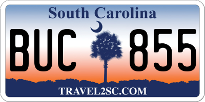SC license plate BUC855