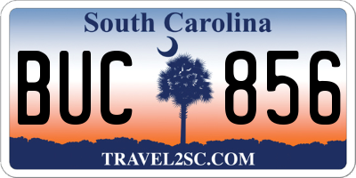 SC license plate BUC856