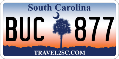 SC license plate BUC877