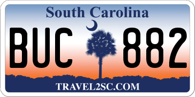 SC license plate BUC882