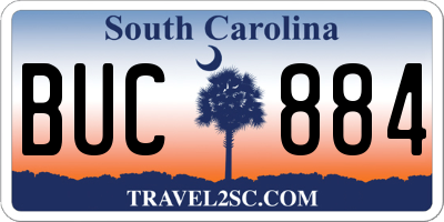 SC license plate BUC884