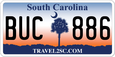 SC license plate BUC886