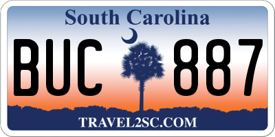 SC license plate BUC887