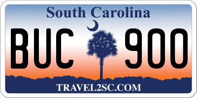 SC license plate BUC900