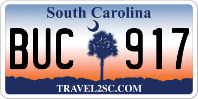 SC license plate BUC917