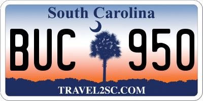SC license plate BUC950