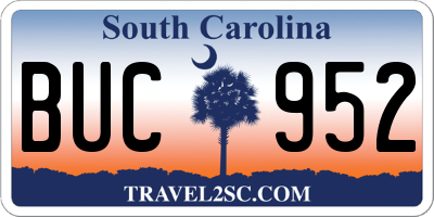 SC license plate BUC952