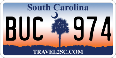SC license plate BUC974