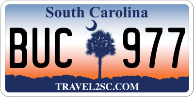 SC license plate BUC977