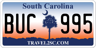 SC license plate BUC995
