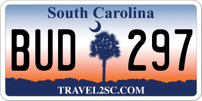 SC license plate BUD297