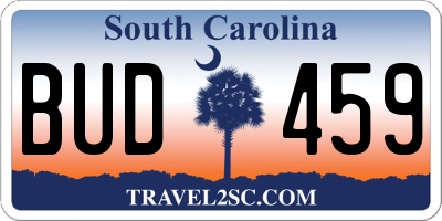 SC license plate BUD459