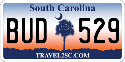 SC license plate BUD529