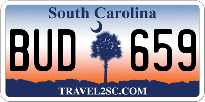 SC license plate BUD659