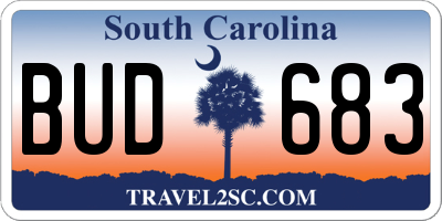 SC license plate BUD683