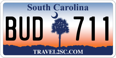 SC license plate BUD711
