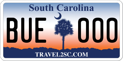 SC license plate BUE000