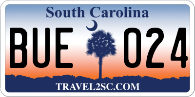 SC license plate BUE024