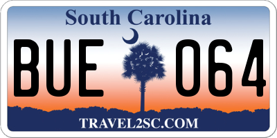 SC license plate BUE064