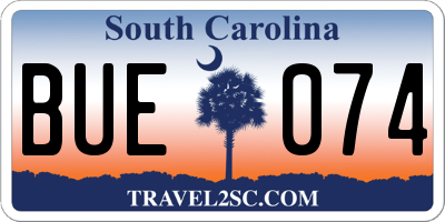 SC license plate BUE074