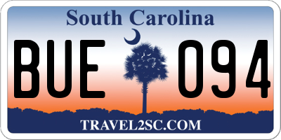 SC license plate BUE094