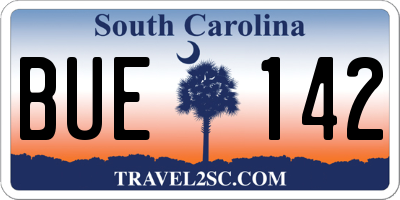 SC license plate BUE142