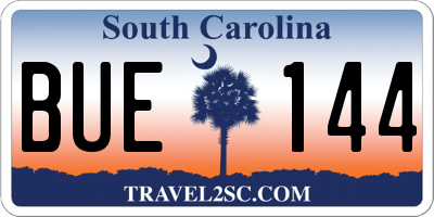 SC license plate BUE144