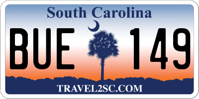 SC license plate BUE149