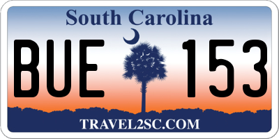SC license plate BUE153
