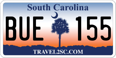 SC license plate BUE155