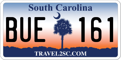 SC license plate BUE161