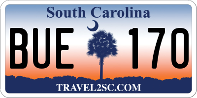 SC license plate BUE170