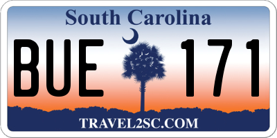 SC license plate BUE171
