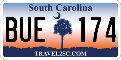 SC license plate BUE174