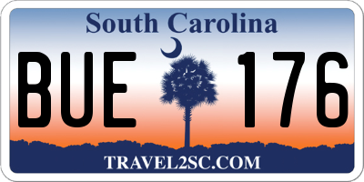 SC license plate BUE176