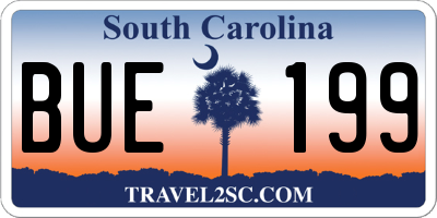 SC license plate BUE199