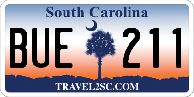 SC license plate BUE211