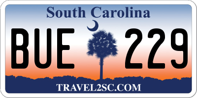 SC license plate BUE229
