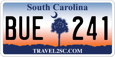 SC license plate BUE241