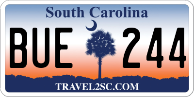 SC license plate BUE244