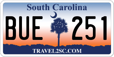 SC license plate BUE251