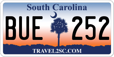 SC license plate BUE252