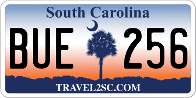 SC license plate BUE256