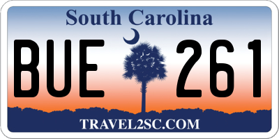 SC license plate BUE261