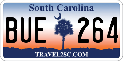 SC license plate BUE264