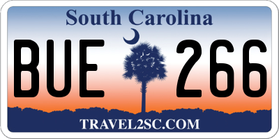 SC license plate BUE266